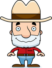 Cartoon Smiling Cowboy Man