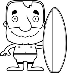 Cartoon Smiling Surfer Man