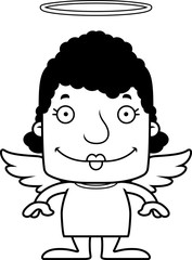 Cartoon Smiling Angel Woman