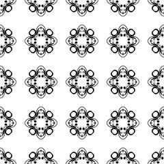 Seamless vintage wallpaper. Black and white pattern. Ornamental decorative background. Vector template can be used for design of wallpaper, fabric, oilcloth, textile, wrapping paper and other design