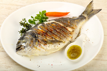 Grilled dorado fish