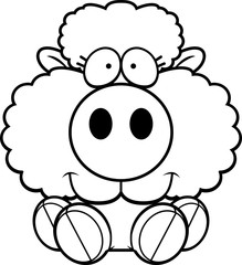 Cartoon Lamb Sitting