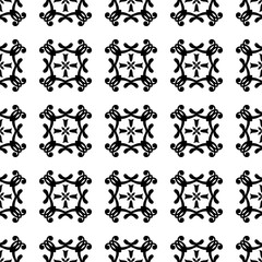 Seamless vintage wallpaper. Black and white pattern. Ornamental decorative background. Vector template can be used for design of wallpaper, fabric, oilcloth, textile, wrapping paper and other design