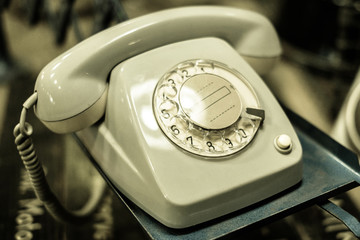 old telephone, phone with dial plate 