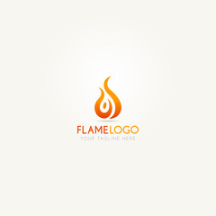 Fire flame shaped icon logo template vector illustration