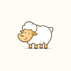 Cute cartoon sheep vector illustration