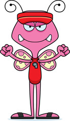 Cartoon Angry Lifeguard Butterfly