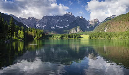 Mountain lake in the Julian Alps in Italy
