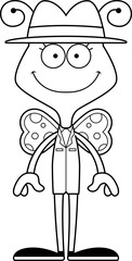 Cartoon Smiling Detective Butterfly