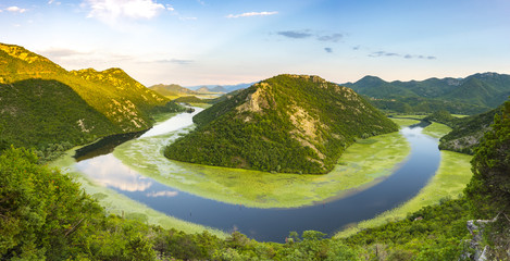 bend of the river flowing into Lake Skadar, Montenegro