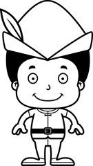 Obraz premium Cartoon Smiling Robin Hood Boy