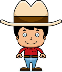 Cartoon Smiling Cowboy Boy