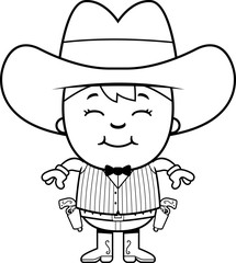 Smiling Cartoon Little Gunfighter