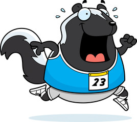 Cartoon Skunk Running Race
