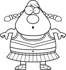 Surprised Cartoon Cheerleader