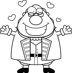 Cartoon Ben Franklin Hug