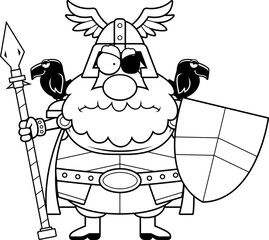 Obraz premium Angry Cartoon Odin