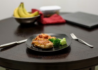 Dinner on the plate ready to eat