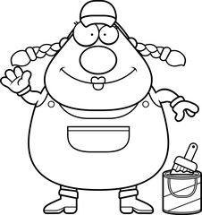 Waving Cartoon Painter