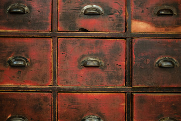old wooden drawer / library cabinet -  vintage furniture