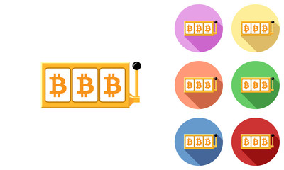 Bitcoin slot reels icon set