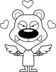 Cartoon Angry Cupid Bear