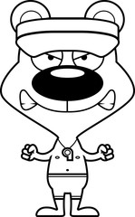 Cartoon Angry Lifeguard Bear