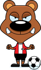Cartoon Angry Soccer Player Bear