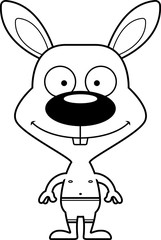 Fototapeta na wymiar Cartoon Smiling Bunny Swimsuit