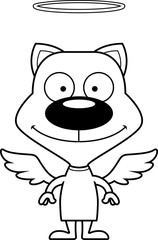 Cartoon Smiling Angel Kitten