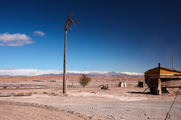 Desert landscape. Decorations of filmmaking Atlas Mountains, Morocco