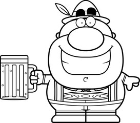 Cartoon Lederhosen Man Beer