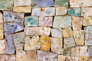 Colorful stone mosaic with chaotic pattern, seamless background photo texture