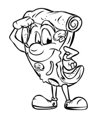 Cartoon Pizza Character Drawing