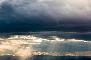 Obraz premium colorful dramatic sky with cloud at sunset