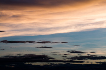 colorful dramatic sky with cloud at sunset