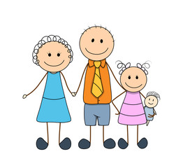 Cartoon Happy Family Characters