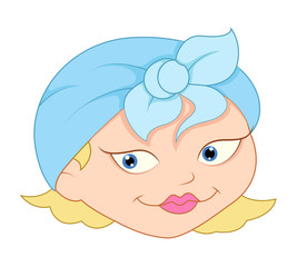 Happy Cartoon Female Face