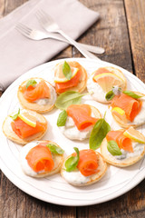 canape with salmon
