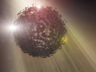 3d rendering. Disco ball and lights