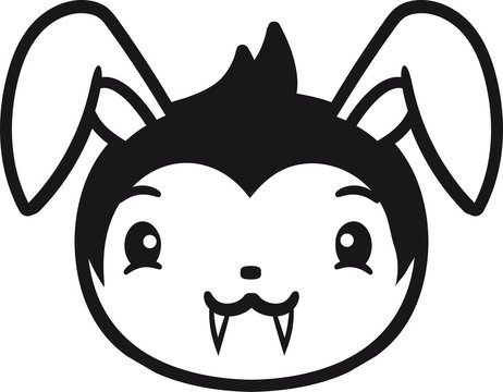 kopf gesicht vampir drakula b&ouml;se blutsauger fledermaus horror kost&uuml;m halloween kaninchen hase klein s&uuml;&szlig; niedlich gl&uuml;cklich