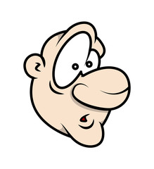 Funny Cartoon Bald Man Face Expression