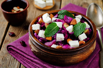 Red Cabbage with Cranberries, Almonds and Goat Cheese stew