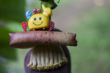 Naklejka premium small tiny little toy crab