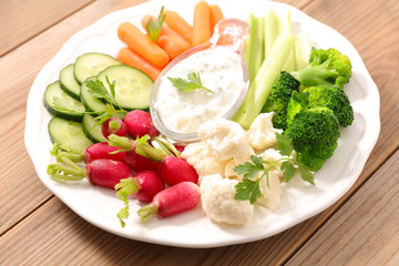 vegetable and dips