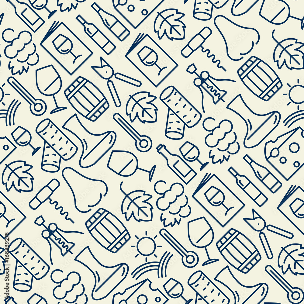 Poster wine bar seamless pattern for restaurant menu of natural alcohol drinks. vector illustration with th