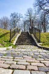 Old staircase from paving stones