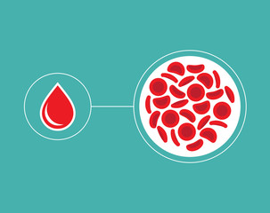 Blood Cells and blood droplet icon - Vector illustration
