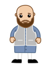 Fat Funny Bald Man Character