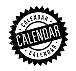 Calendar rubber stamp. Grunge design with dust scratches. Effects can be easily removed for a clean, crisp look. Color is easily changed.